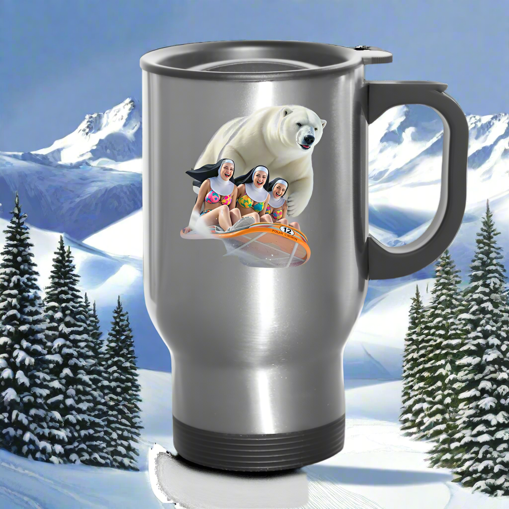 SLED SISTERS Stainless Steel Travel Mug - silver