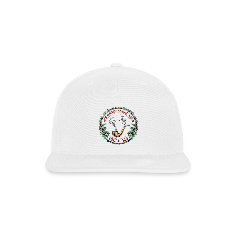 NEW HAMPSHIRE PIPEFILLERS UNION LOCAL 420 Authentic Snapback Cap - white