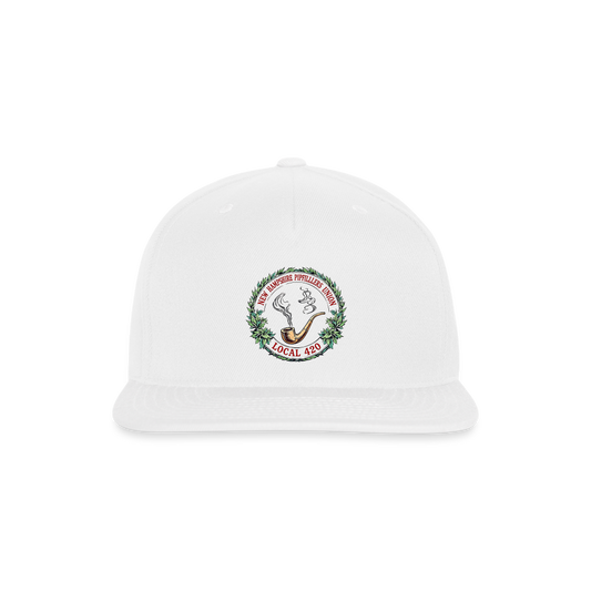 NEW HAMPSHIRE PIPEFILLERS UNION LOCAL 420 Authentic Snapback Cap - white