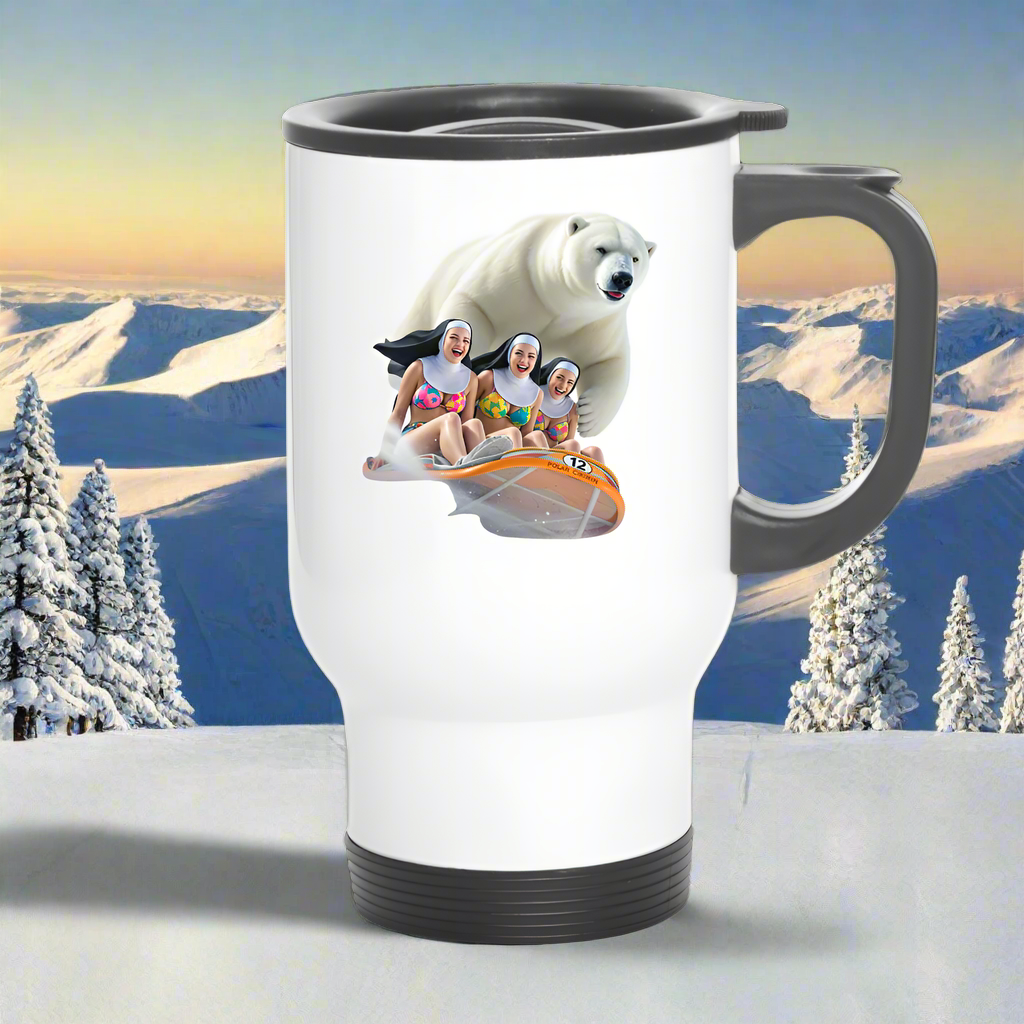 SLED SISTERS Stainless Steel Travel Mug - white