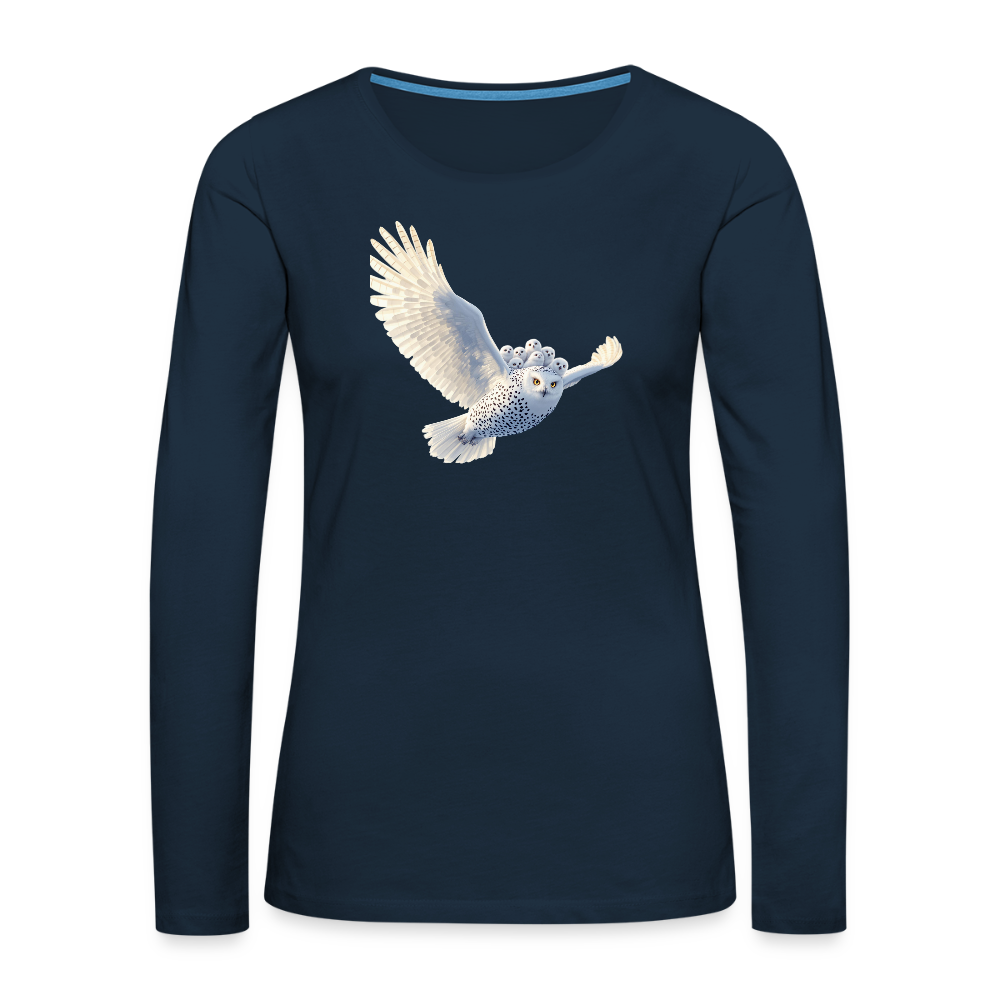 HOOTIE Women's Premium Long Sleeve T-Shirt - deep navy