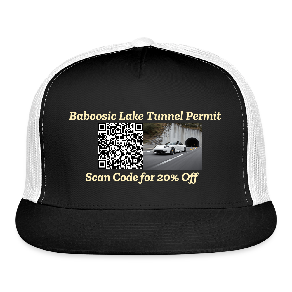 BABOOSIC LAKE TUNNEL PERMIT Trucker Hat - black/white