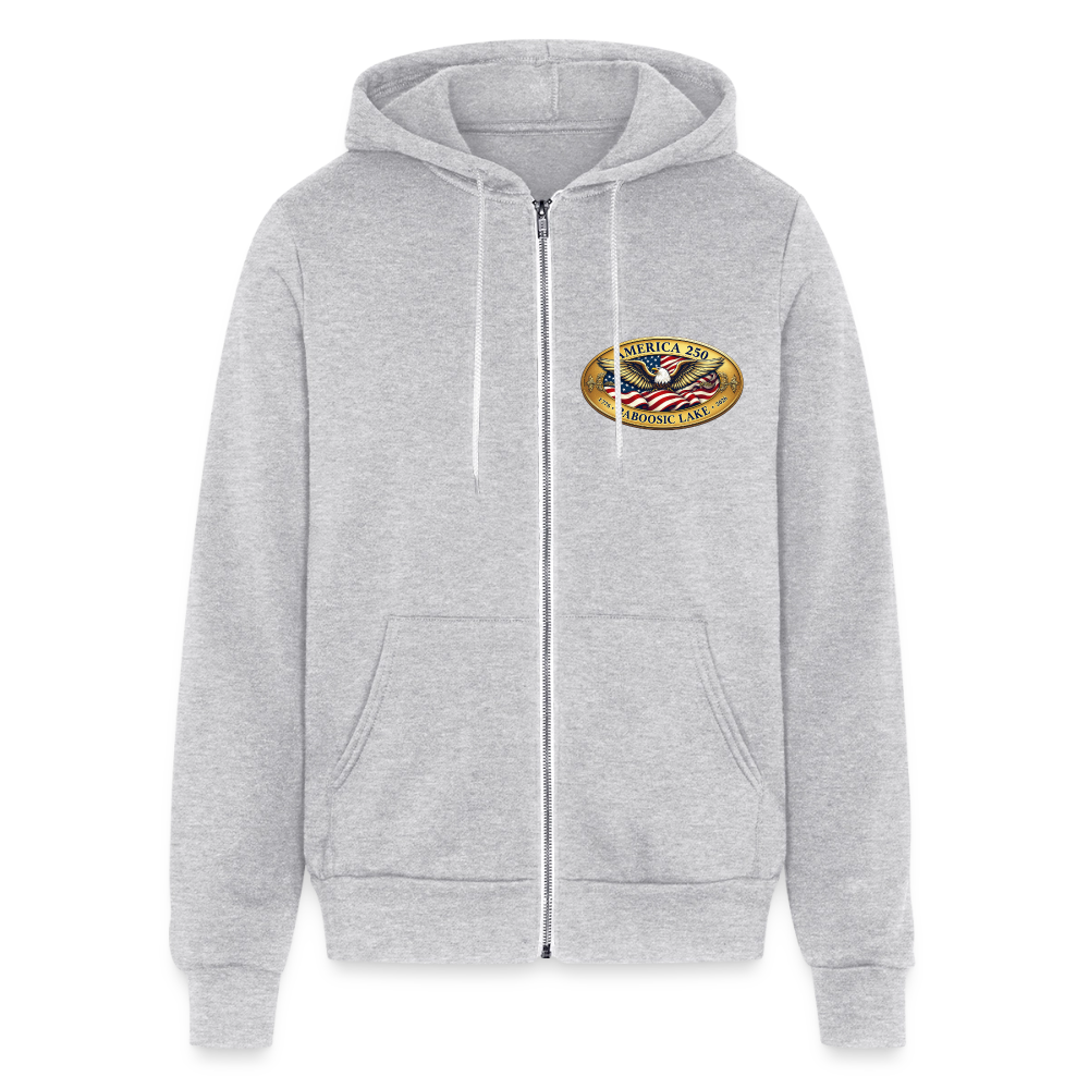 BABOOSIC LAKE AMERICA 250 FRONT/BACK EMBLEMS BELLA CANVAS Unisex Full Zip Hoodie - heather gray
