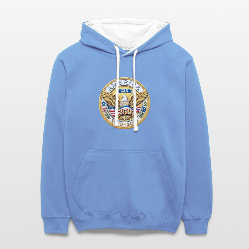 AMERICA 250 Contrast Hoodie - sky blue/white