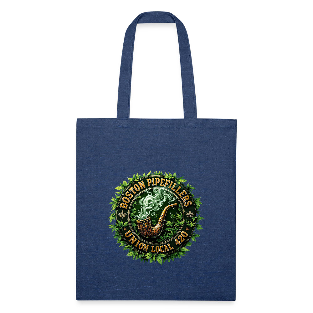 THE ORIGINAL BOSTON PIPEFILLERS UNION 420 Recycled Tote Bag - heather navy