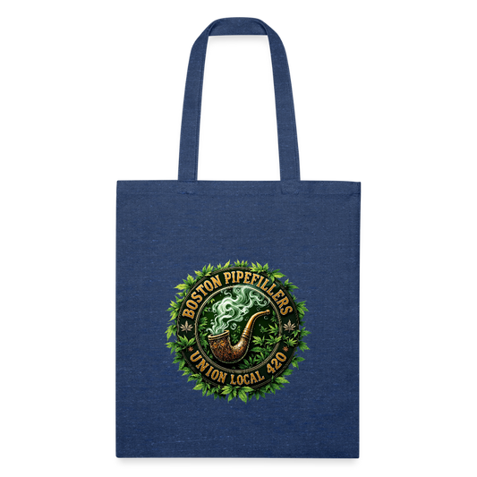 THE ORIGINAL BOSTON PIPEFILLERS UNION 420 Recycled Tote Bag - heather navy