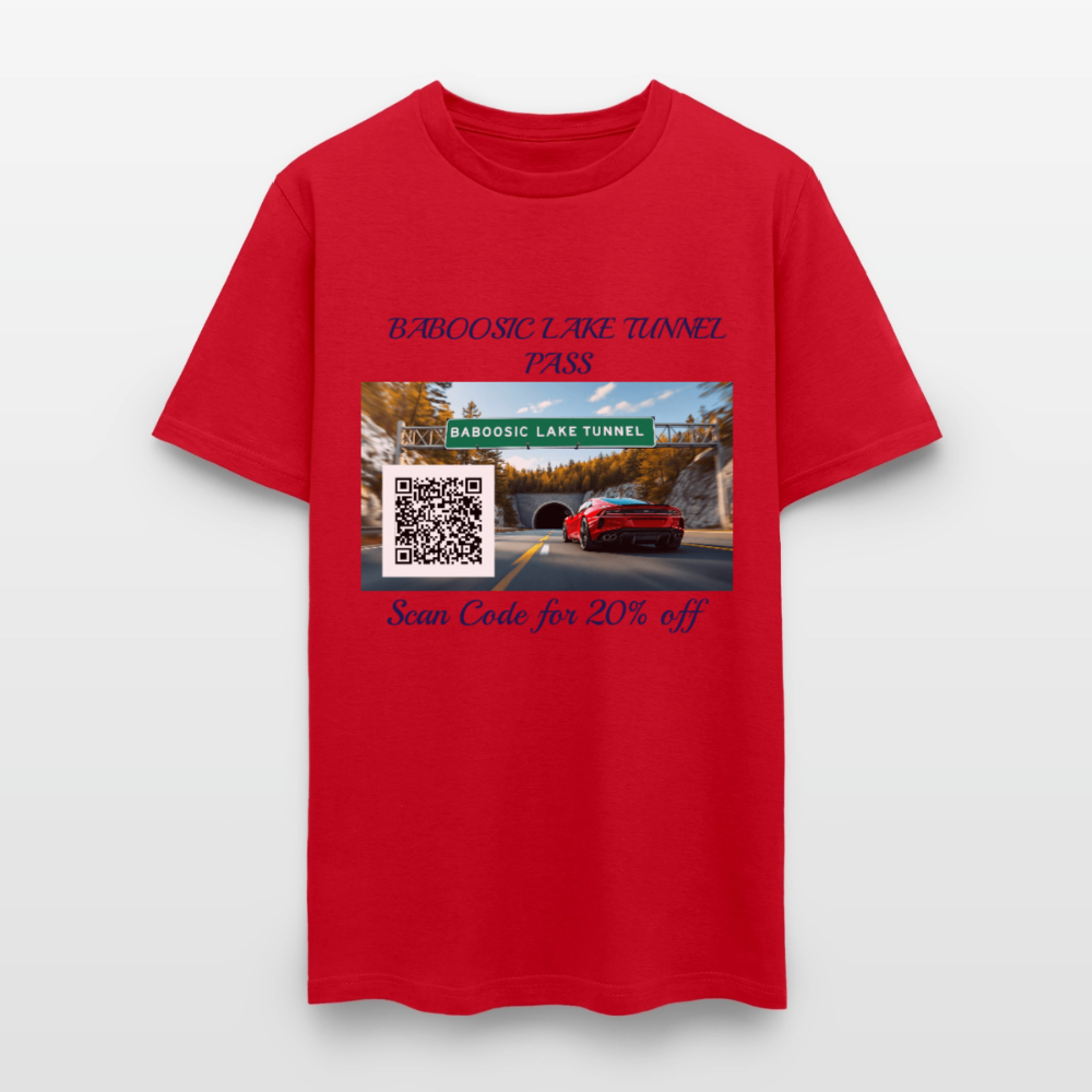 BABOOSIC LAKE TUNNEL PASS TEE - red