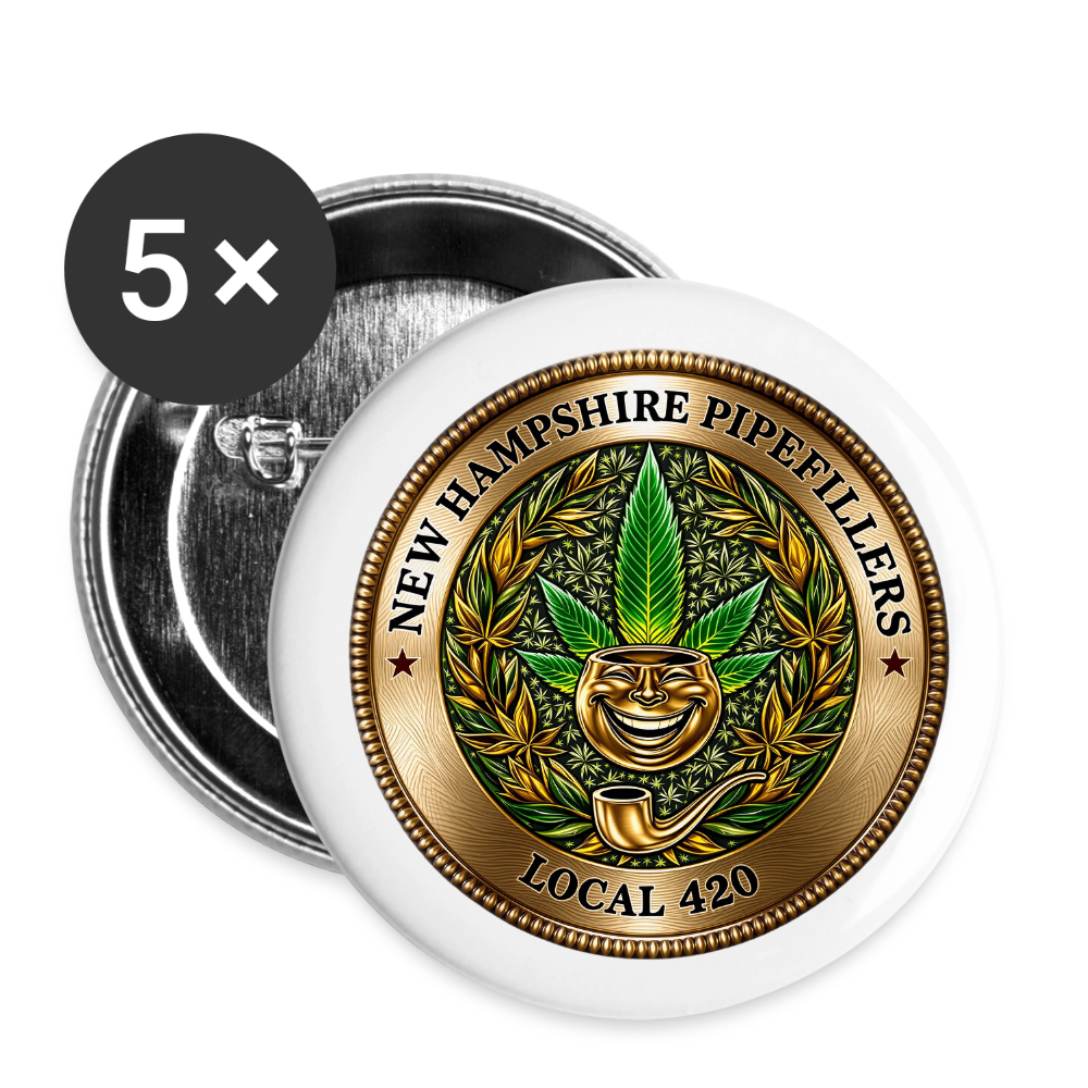 New Hampshire Pipefitters Local 420 Buttons small 1'' (5-pack) - white