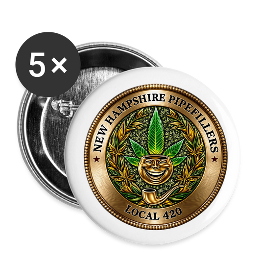 New Hampshire Pipefitters Local 420 Buttons small 1'' (5-pack) - white