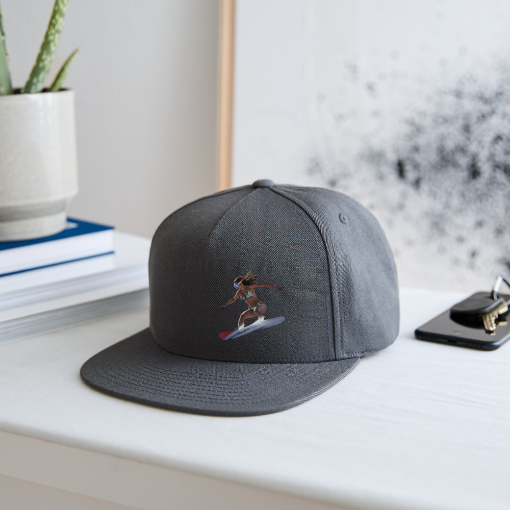 Snow Bunny 2 Snapback Baseball Cap - dark grey