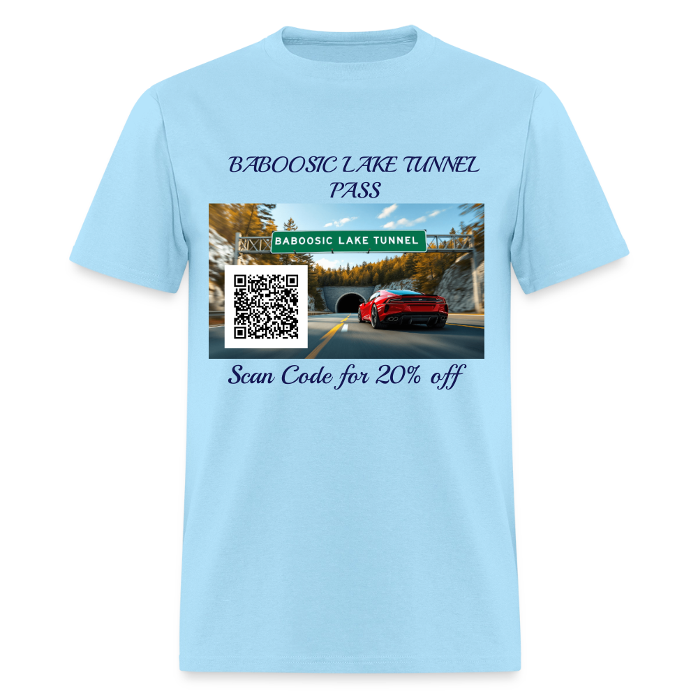 BABOOSIC LAKE TUNNEL PASS TEE - powder blue