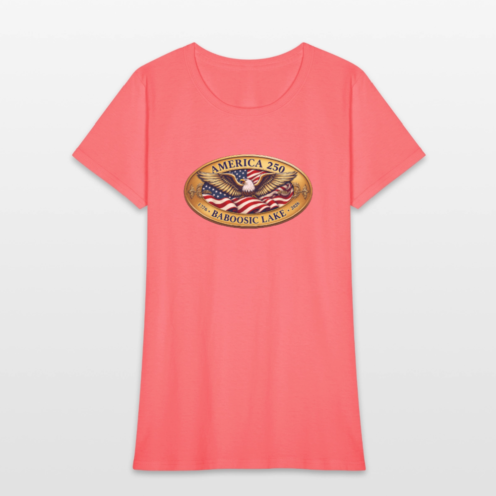 AMERICA 250 BABOOSIC LAKE AMERICA 250 Women's T-Shirt - coral