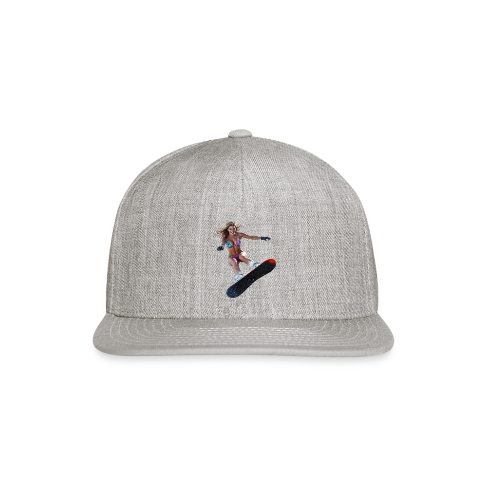 Snow Bunny Snapback Baseball Cap - heather gray