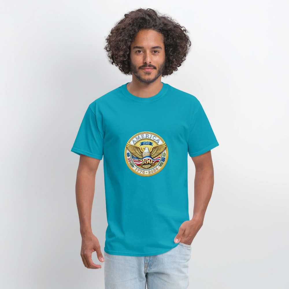 AMERICA 250 Men's T-Shirt - turquoise