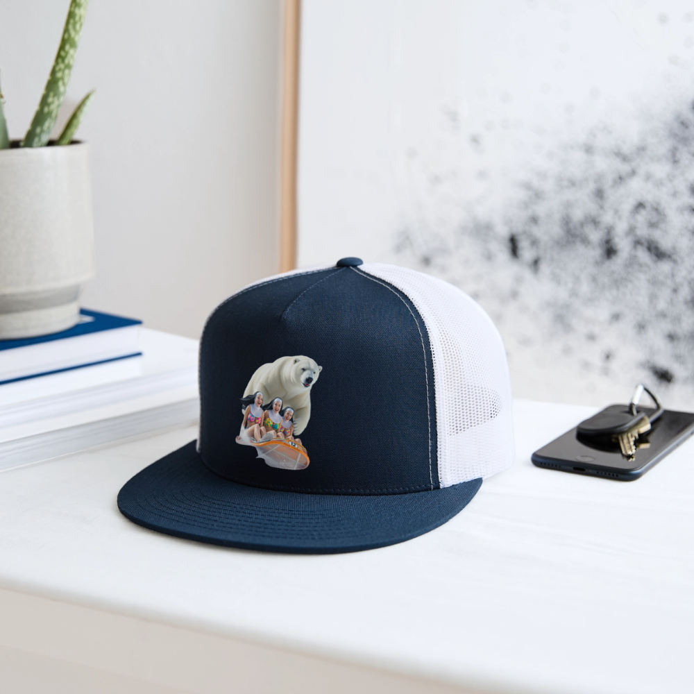 SKIBBIDI RIZZ SNOWBOARDIND NUN'S Trucker Hat - navy/white