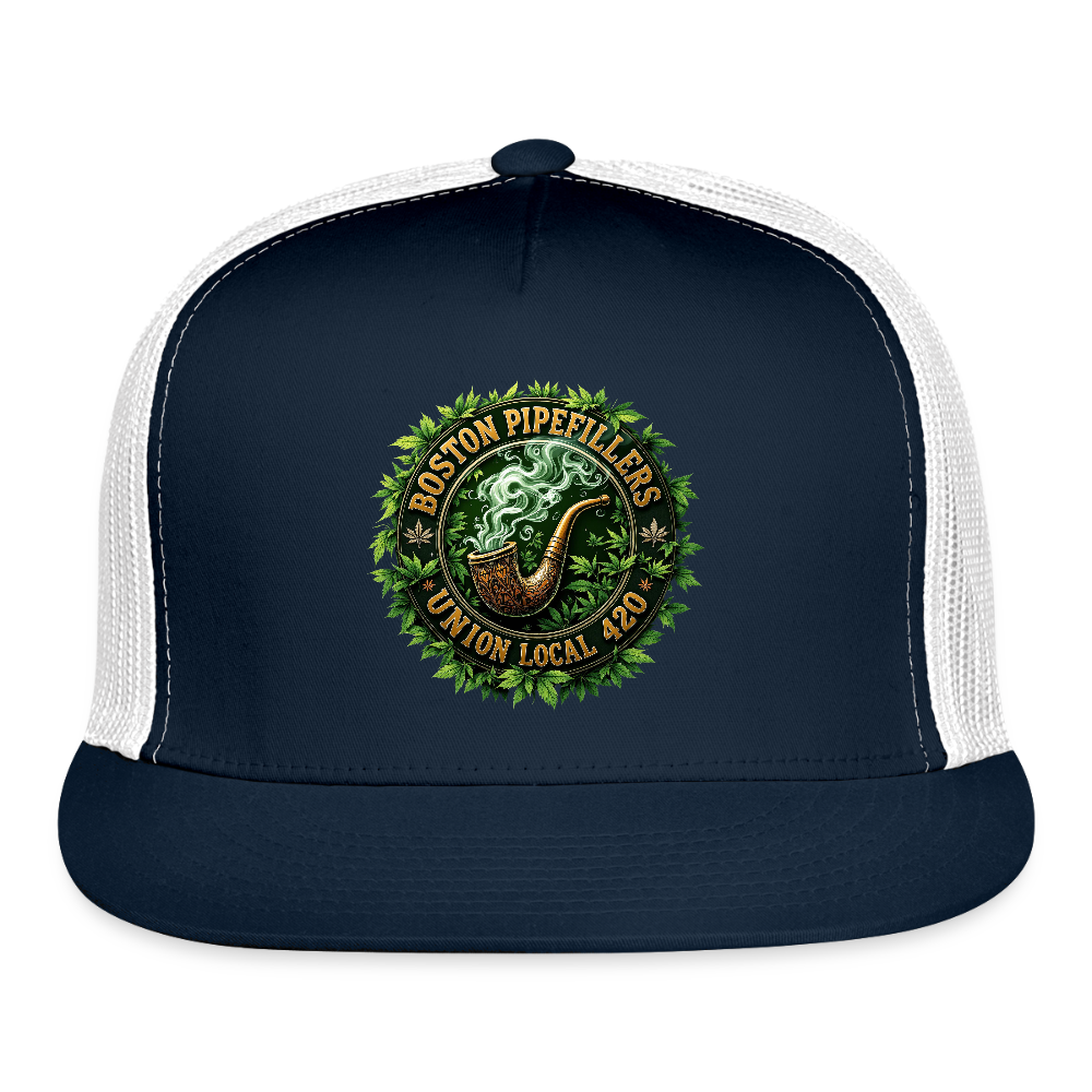 BOSTON PIPEFILLERS Trucker Hat - navy/white