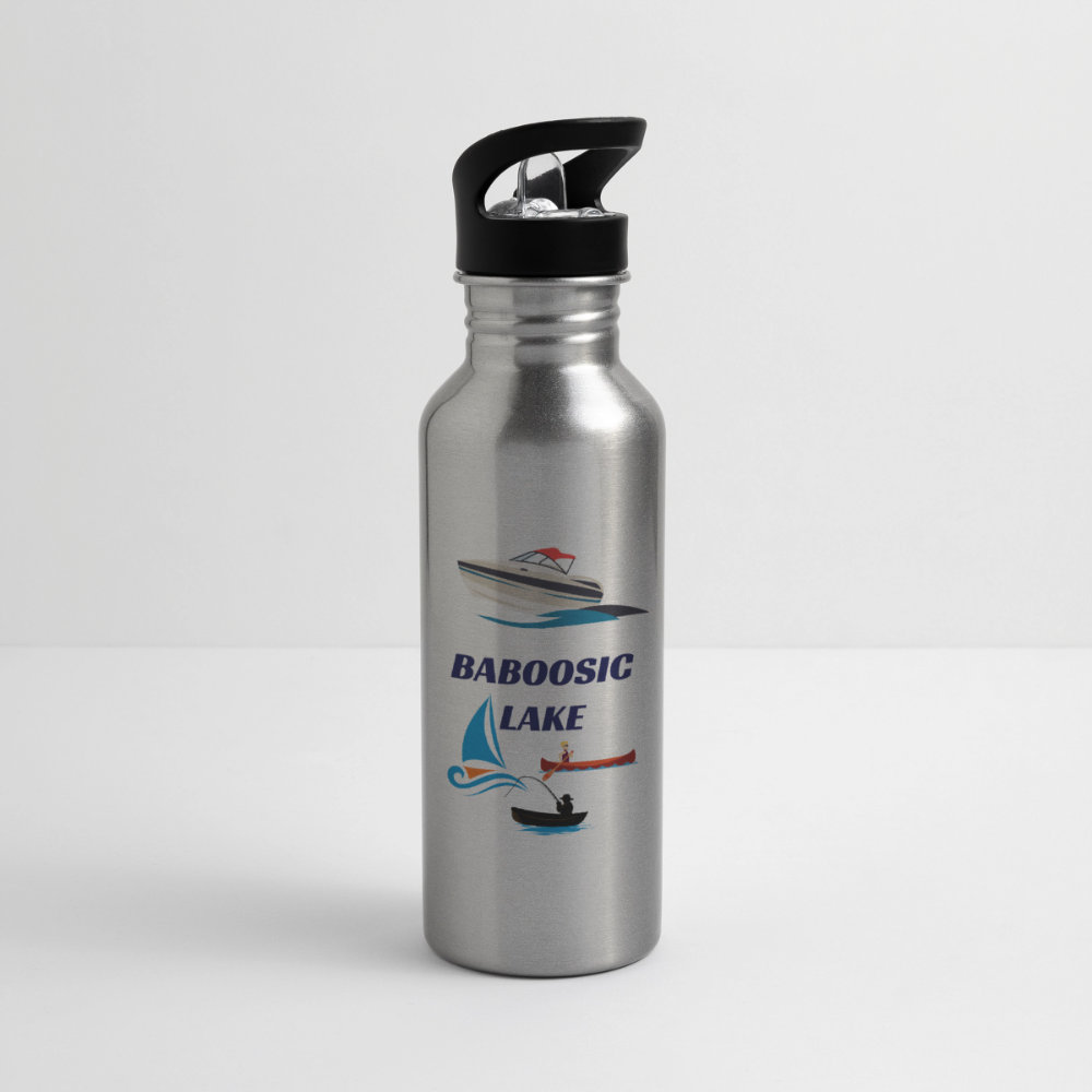 BABOOSIC LAKE 20 oz. Stainless Steel Water Bottle - silver