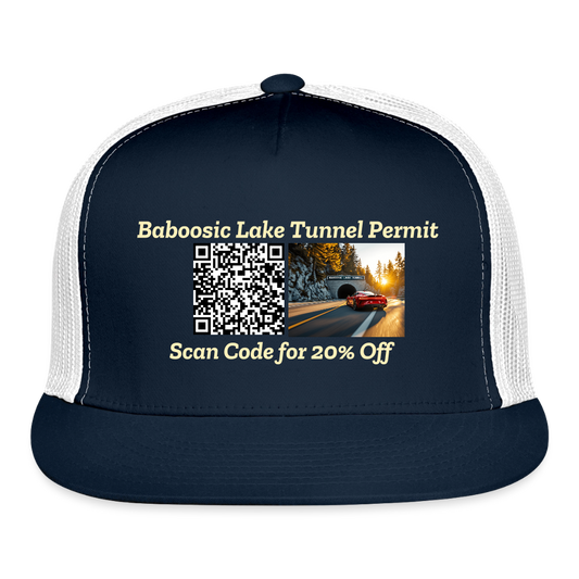 BABOOSIC LAKE TUNNEL PERMIT Trucker Hat - navy/white