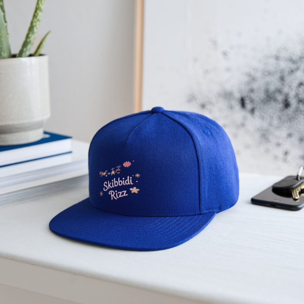 Skibbidi Rizz Authentic 4 Snapback Baseball Cap - royal blue