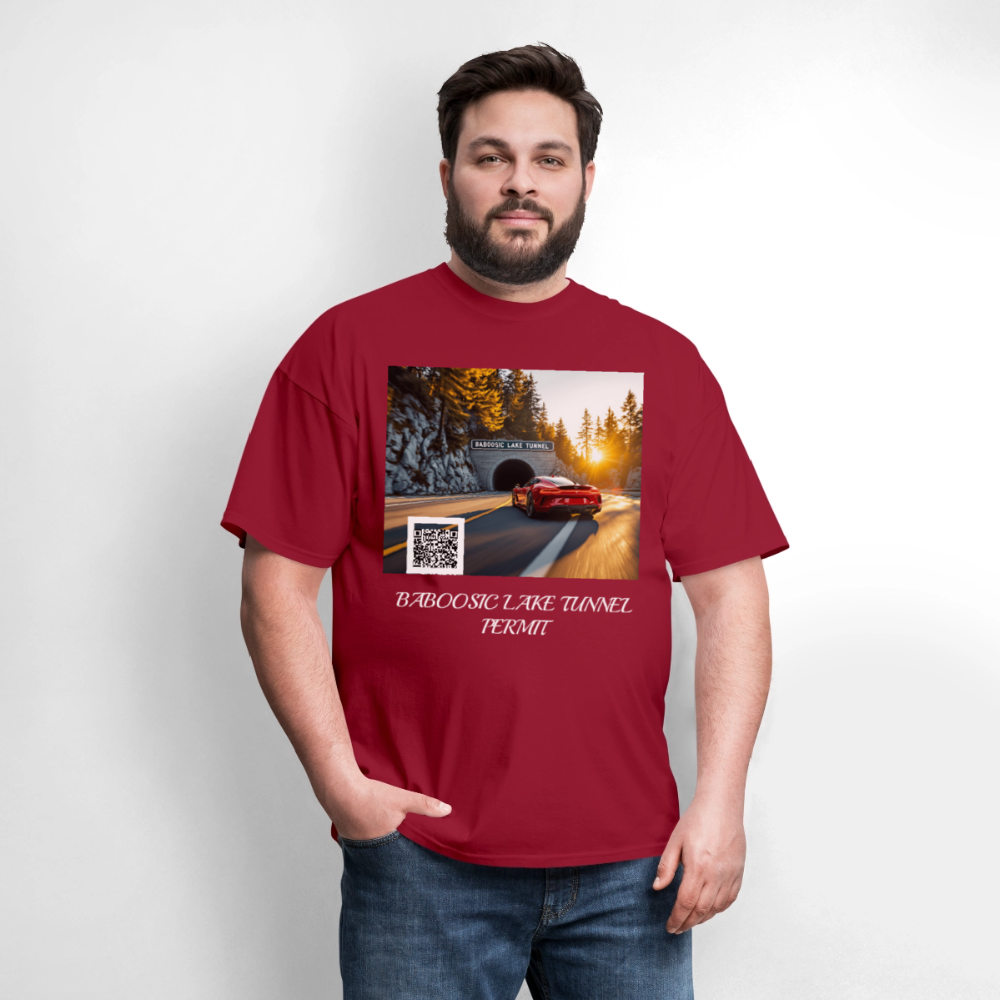 BABOOSIC LAKE TUNNEL PERMIT TEE - dark red