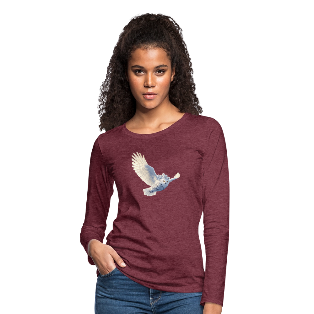 HOOTIE Women's Premium Long Sleeve T-Shirt - heather burgundy