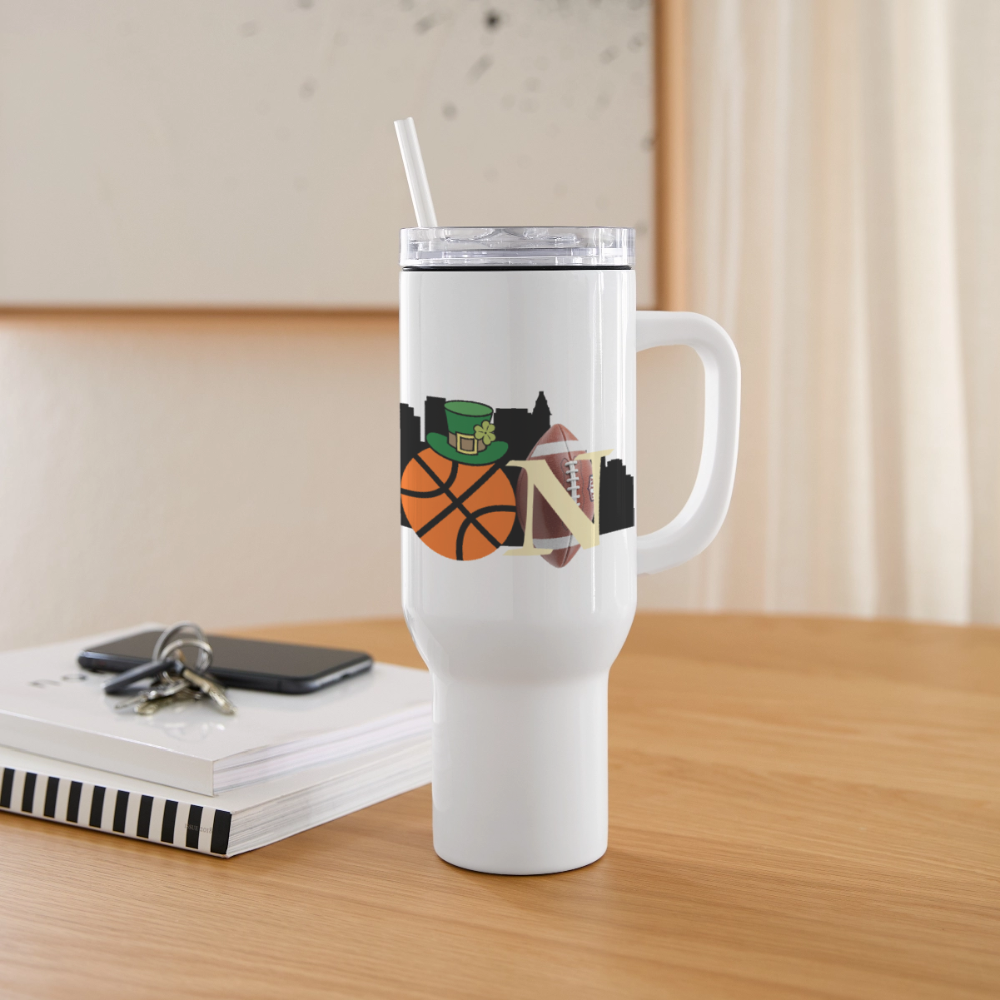 BOSTON W/ SKYLINE 40 oz STAINLESS STEEL Travel Tumbler - white