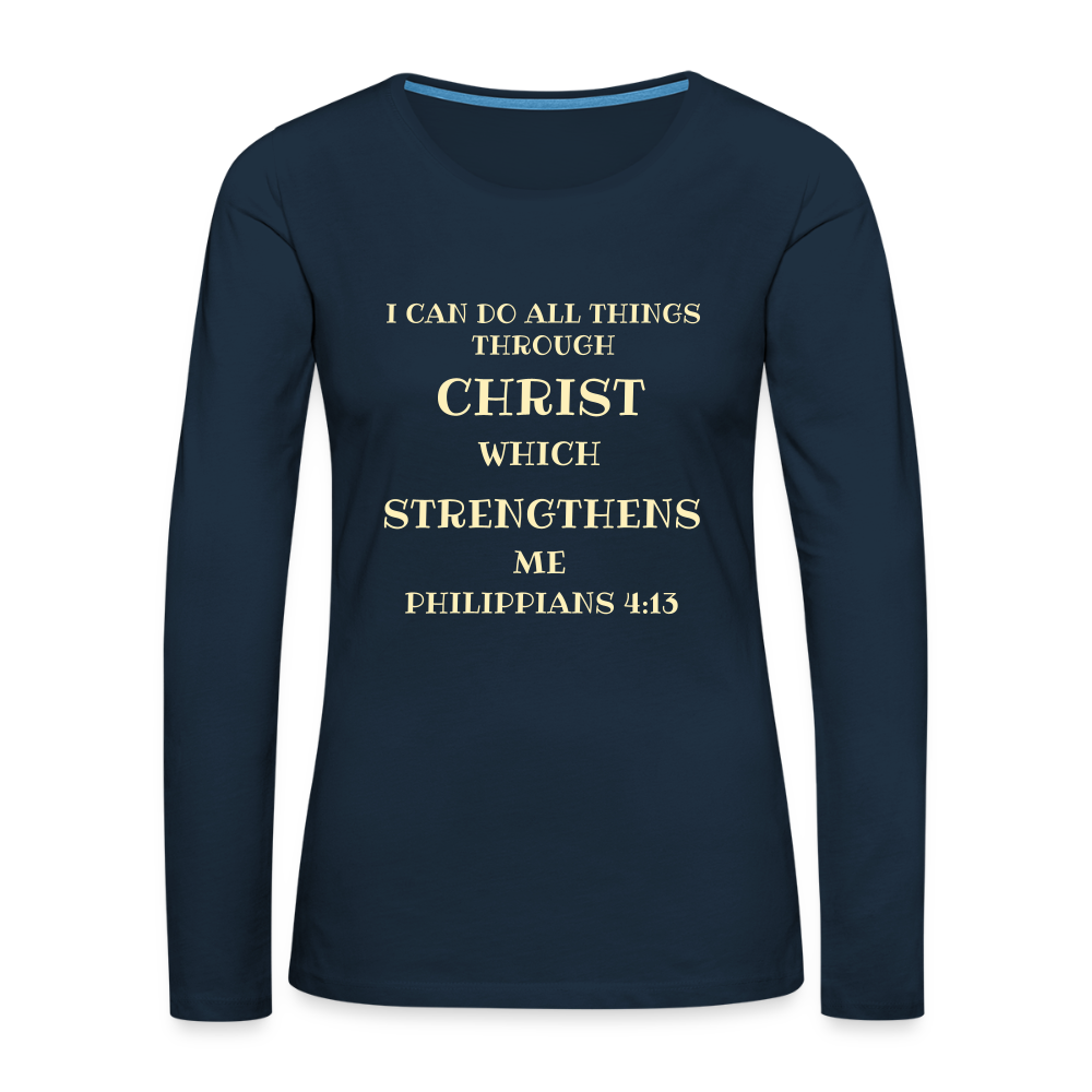 Philippians 413 Women's Premium Long Sleeve T-Shirt - deep navy