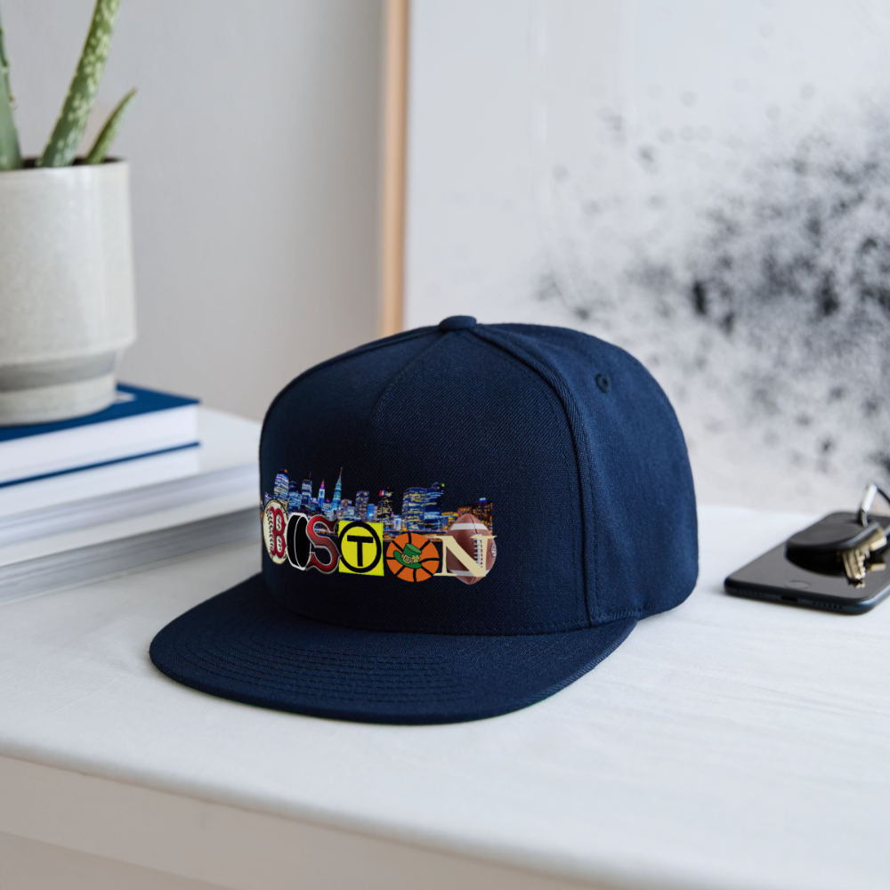 BOSTON SKYLINE The Authentic Snapback Baseball Cap - navy