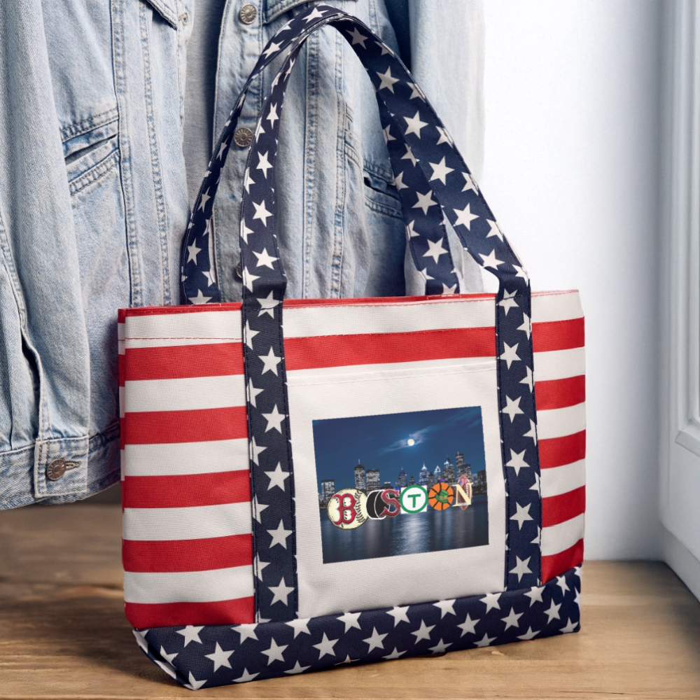 BOSTON SKYLINE AUTHENTIC American Tote Bag - red/white/blue 