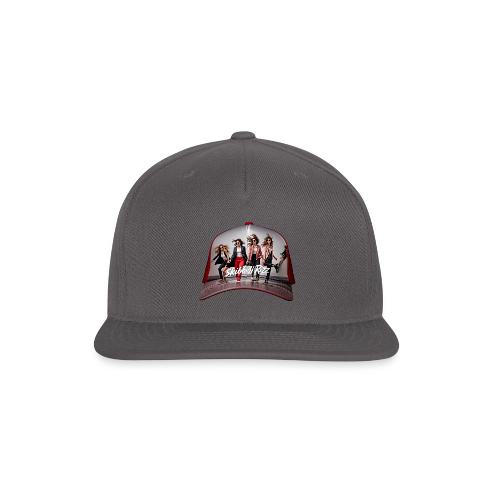 Skibbidi Rizz Authentic Snapback Baseball Cap - dark grey