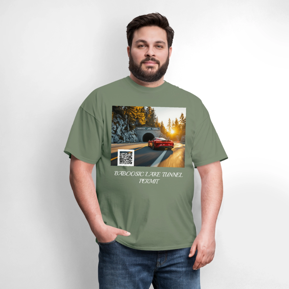 BABOOSIC LAKE TUNNEL PERMIT TEE - military green