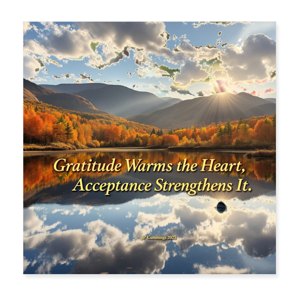 GRATITUDE ACCEPTANCE Poster 8x8 - white