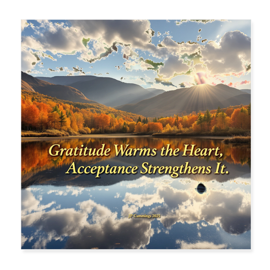 GRATITUDE ACCEPTANCE Poster 8x8 - white