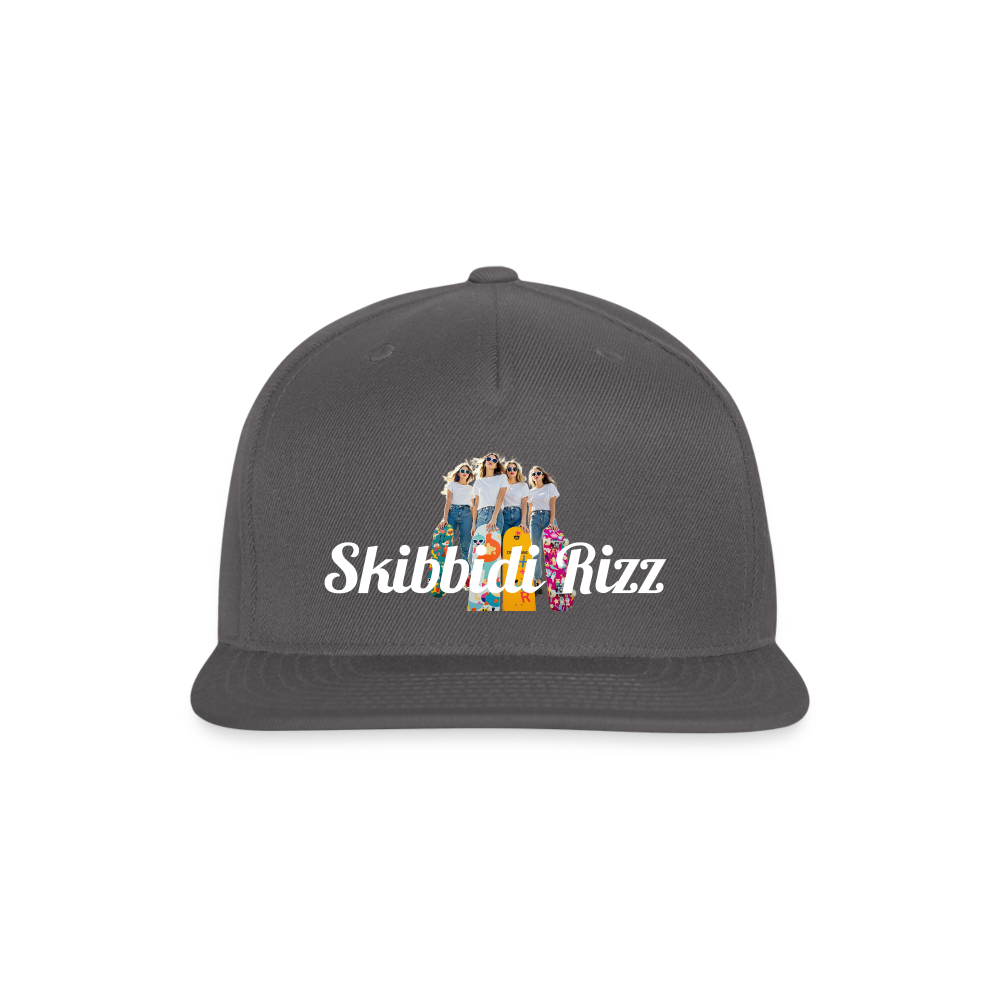 Skibbidi Rizz Authentic Snapback Baseball Cap - dark grey