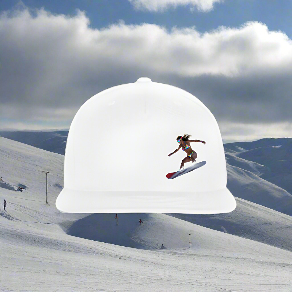 Snow Bunny 2 Snapback Baseball Cap - white