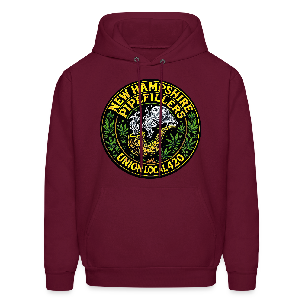 THE ORIGINAL NEW HAMPSHIRE PIPEFILLERS UNION LOCAL 420 Hanes Men's Hoodie - burgundy