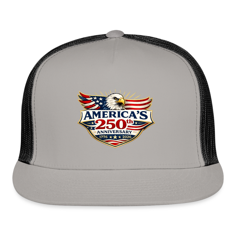 AMERICA 250th ANNIVERSARY Eagle Trucker Hat - gray/black