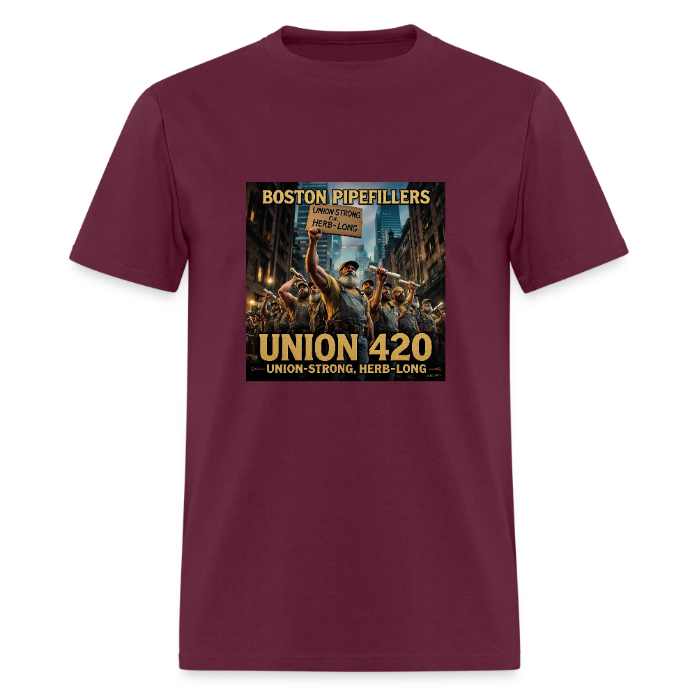 BOSTON PIPEFILLERS Unisex Classic T-Shirt - burgundy