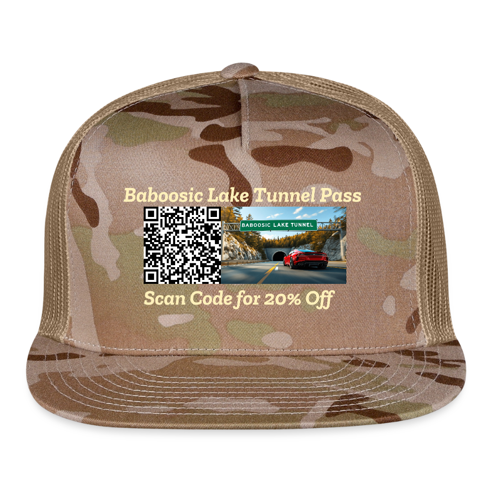 BABOOSIC LAKE TUNNEL PASS CAMO Trucker Hat - MultiCam\tan