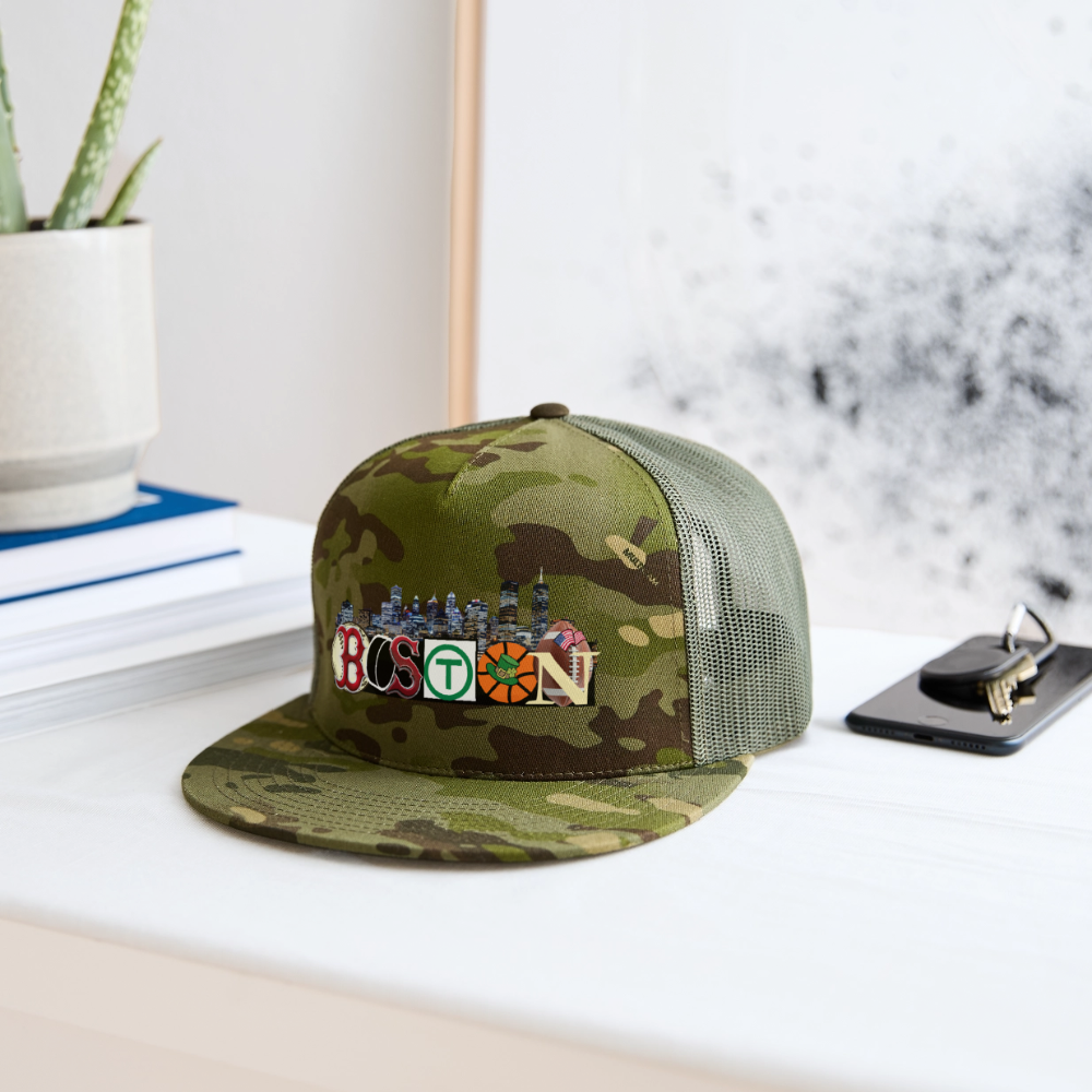 BOSTON SKYLINE AUTHENTIC CAMO Trucker Hat - MultiCam\green