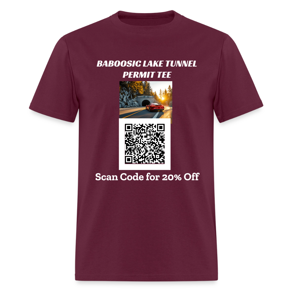 BABOOSIC LAKE TUNNEL PERMIT TEE Unisex Classic T-Shirt - burgundy