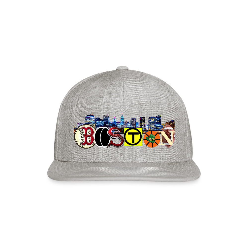BOSTON SKYLINE The Authentic Snapback Baseball Cap - heather gray