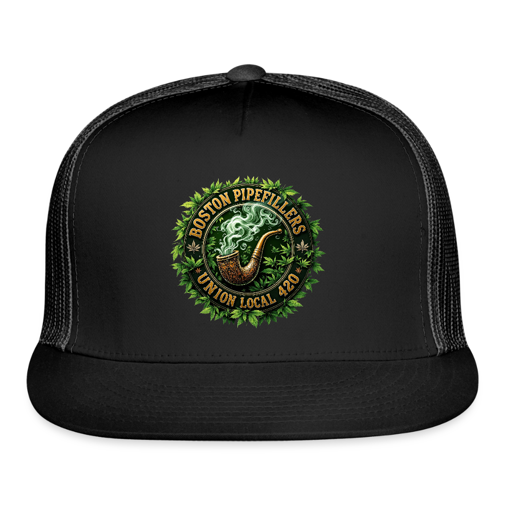 BOSTON PIPEFILLERS Trucker Hat - black/black
