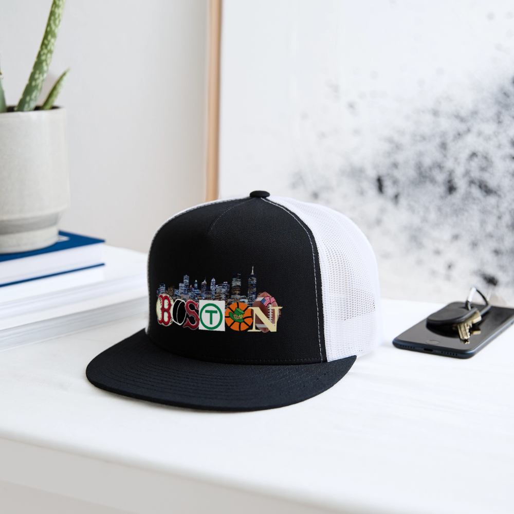 BOSTON SKYLINE AUTHENTIC Trucker Hat - black/white