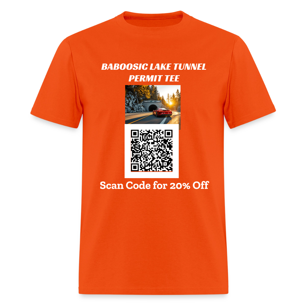 BABOOSIC LAKE TUNNEL PERMIT TEE Unisex Classic T-Shirt - orange