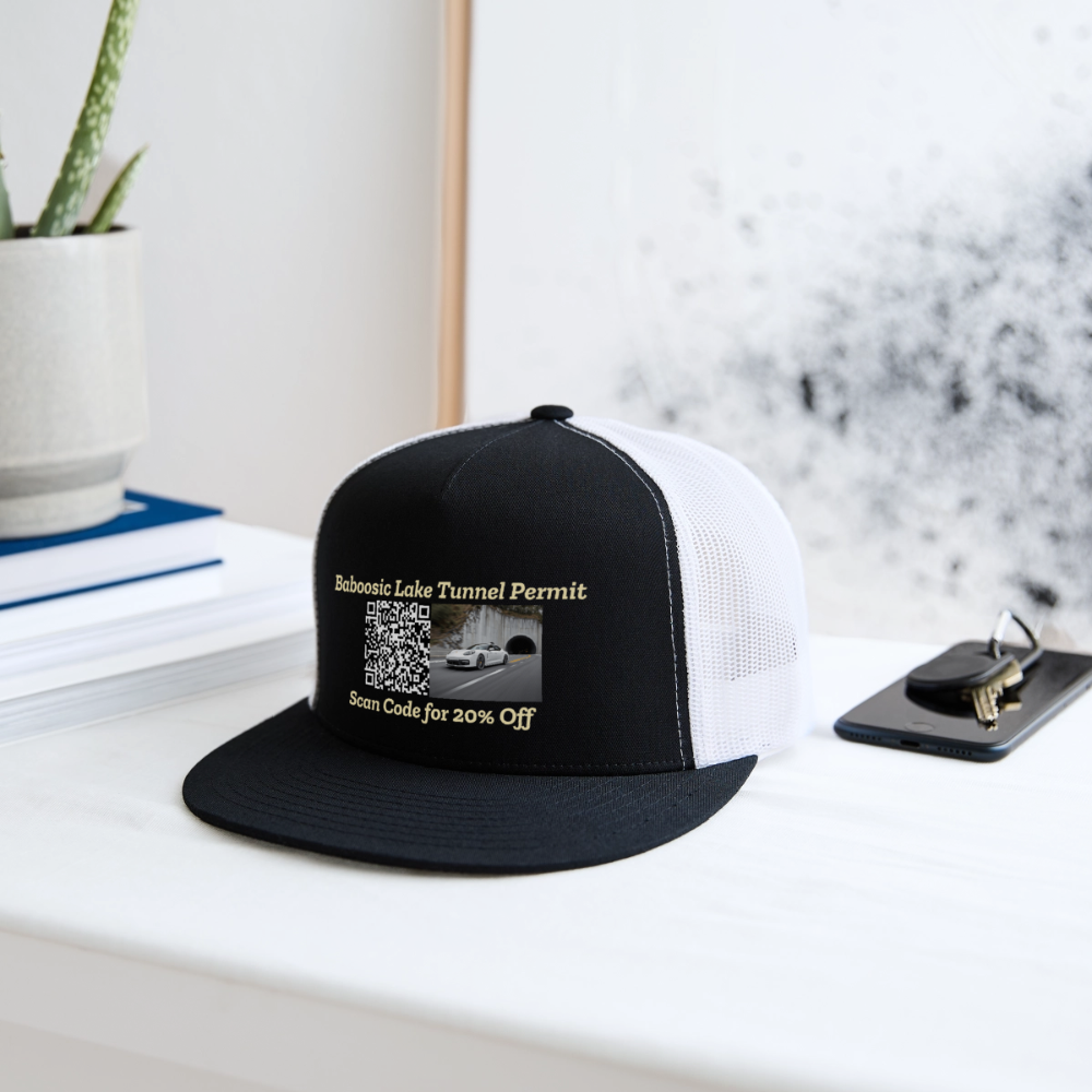 BABOOSIC LAKE TUNNEL PERMIT Trucker Hat - black/white