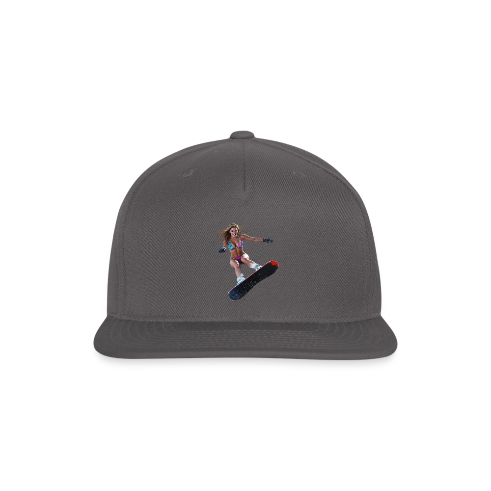 Snow Bunny Snapback Baseball Cap - dark grey