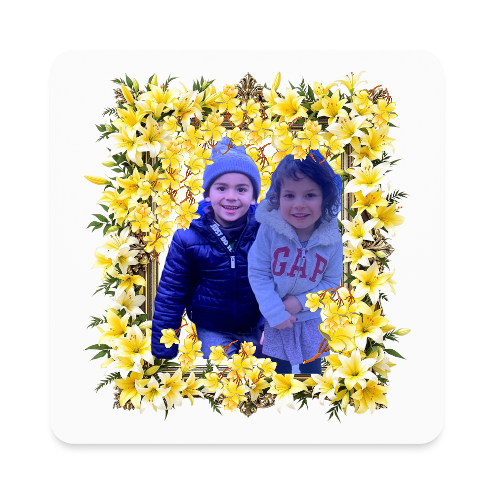 S B Square Magnet - white