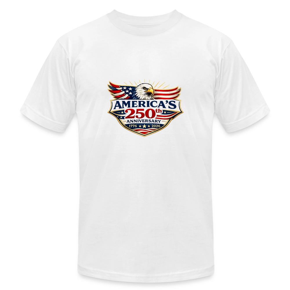 AMERICA'S 250th ANNIVERSARY Unisex Jersey T-Shirt by Bella + Canvas - white