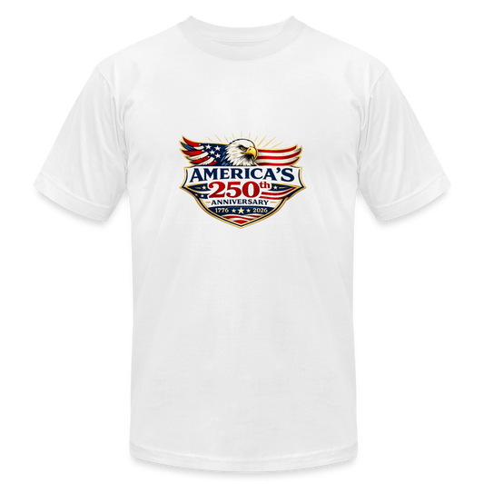 AMERICA'S 250th ANNIVERSARY Unisex Jersey T-Shirt by Bella + Canvas - white